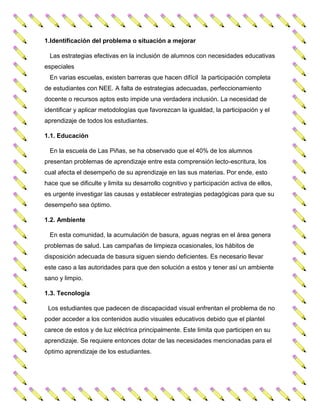 Estrategias efectivas para la inclusión de estudiantes con necesidades ...