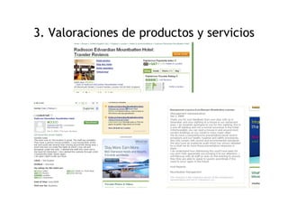 3. Valoraciones de productos y servicios
 