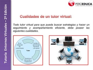 TutoríaEntornosVirtuales–2ºEdición
Todo tutor virtual para que pueda buscar estrategias y hacer un
seguimiento y acompañamiento eficiente, debe poseer las
siguientes cualidades.
 