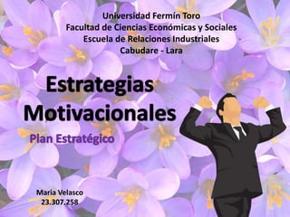 Universidad Fermín Toro
Facultad de Ciencias Económicas y Sociales
Escuela de Relaciones Industriales
Cabudare - Lara
Maria Velasco
23.307.258
 