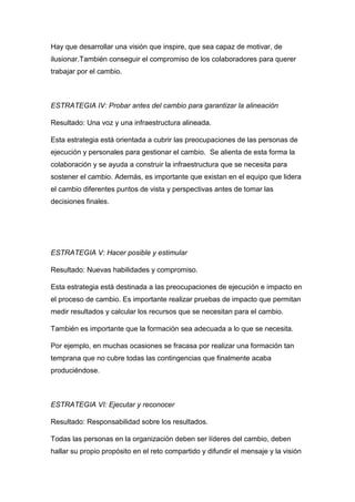 Estrategias para el cambio organizacional. | PDF