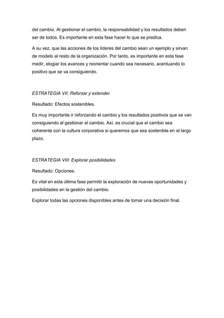 Estrategias para el cambio organizacional. | PDF