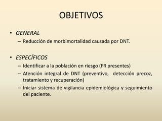 Mejorar el estado nutricional de la población peruana a través de acciones integradas de salud y nutrición, priorizadas los grupos vulnerables y en pobreza extrema y exclusión.