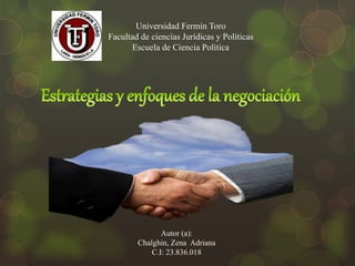 Universidad Fermín Toro
Facultad de ciencias Jurídicas y Políticas
Escuela de Ciencia Política
Autor (a):
Chalghin, Zena Adriana
C.I: 23.836.018
 