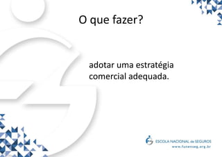 adotar uma estratégia
comercial adequada.
O que fazer?
 
