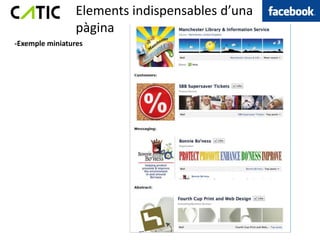 Elements indispensables d’una
                 pàgina
-Exemple miniatures
 