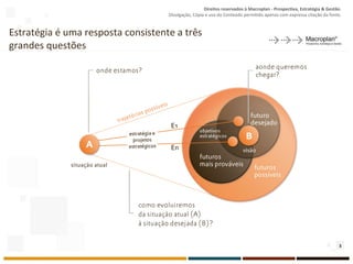Estratégia é uma resposta consistente a três grandes questões 
