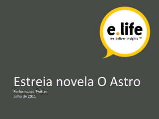 Estreia novela O Astro Performance Twitter Julho de 2011 