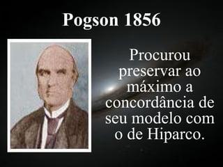 Pogson 1856 Procurou preservar ao máximo a concordância de seu modelo com o de Hiparco. 