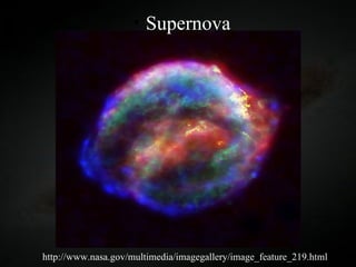 Supernova http://www.nasa.gov/multimedia/imagegallery/image_feature_219.html 