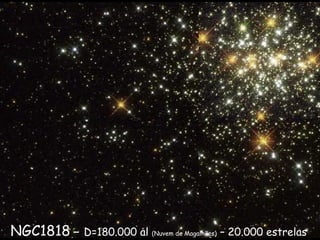 NGC1818 – D=180.000 al (Nuvem de Magalhães) – 20.000 estrelas
 