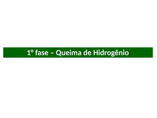 1° fase – Queima de Hidrogênio
 