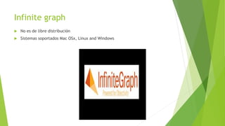 Infinite graph
 No es de libre distribución
 Sistemas soportados Mac OSx, Linux and Windows
 