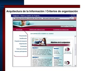 Arquitectura de la Información / Criterios de organización
 