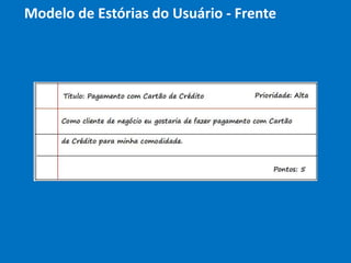 Modelo de Estórias do Usuário - Frente
 
