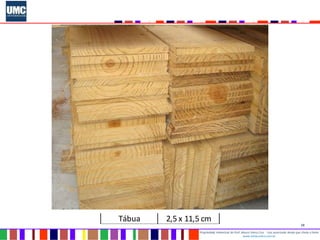 28
Propriedade intelectual do Prof. Mauro Vieira Cruz - Uso autorizado desde que citada a fonte
www.metacustica.com.br
Pranchão 15,0 x 23,0 cm
Pranchão 10,0 x 20,0 cm
Pranchão 7,5 x 23,0 cm
Viga 15,0 x 15,0 cm
Viga 7,5 x 15,0 cm
Viga 7,5 x 11,5 cm
Viga 5,0 x 20,0 cm
Viga 5,0 x 15,0 cm
Caibro 7,5 x 5,0 cm
Caibro 5,0 x 7,0 cm
Caibro 5,0 x 6,0 cm
Sarrafo 3,8 x 7,5 cm
Sarrafo 2,2 x 7,5 cm
Tábua 2,5 x 23,0 cm
Tábua 2,5 x 15,0 cm
Tábua 2,5 x 11,5 cm
Ripa 1,2 x 5,0 cm
 