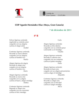 Estrofas de los alumnos CEIP Agustín Hernández Díaz