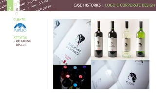 CASE HISTORIES | LOGO & CORPORATE DESIGN
222
CLIENTE:
ATTIVITÀ:
•  PACKAGING
DESIGN
 