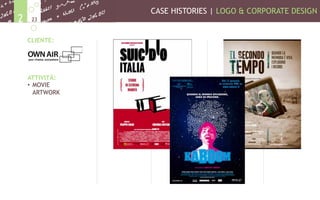 CASE HISTORIES | LOGO & CORPORATE DESIGN
232
CLIENTE:
ATTIVITÀ:
•  MOVIE
ARTWORK
 