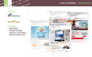 CASE HISTORIES | WEB DESIGN
313
CLIENTE:
ATTIVITÀ:
•  IDEAZIONE
PROGETTAZIONE
GRAFICA E SVILUPPO
NEWSLETTER E DEM
A
B
A >
B >
 