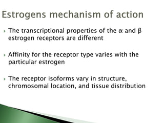 Estrogens and androgens - Pharmacology | PDF