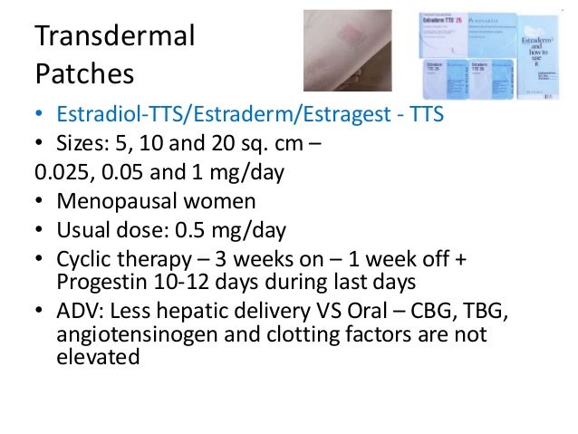 Estradiol Tablets Vs Patch