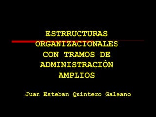 ESTRRUCTURAS
ORGANIZACIONALES
CON TRAMOS DE
ADMINISTRACIÓN
AMPLIOS
Juan Esteban Quintero Galeano
 