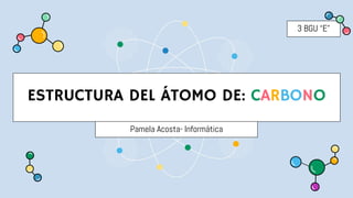 ESTRUCTURA DEL ÁTOMO DE: CARBONO
Pamela Acosta- Informática
3 BGU “E”
 