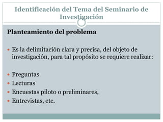Partes de un Seminario de Investigación 