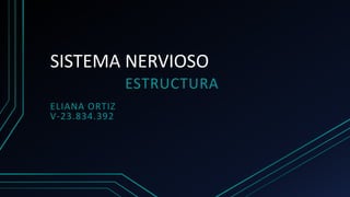 SISTEMA NERVIOSO
ESTRUCTURA
ELIANA ORTIZ
V-23.834.392
 