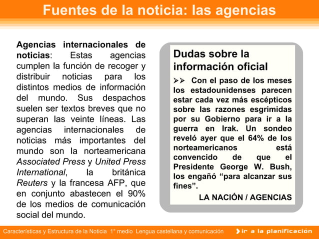 Estructura de la nota periodística