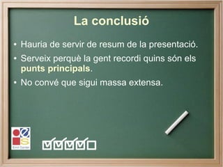 Estructura d'una presentació