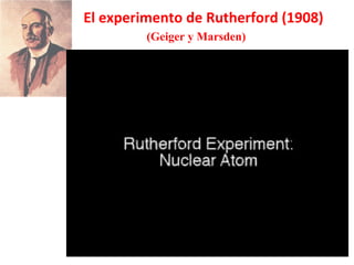 El experimento de Rutherford (1908)
(Geiger y Marsden)
 