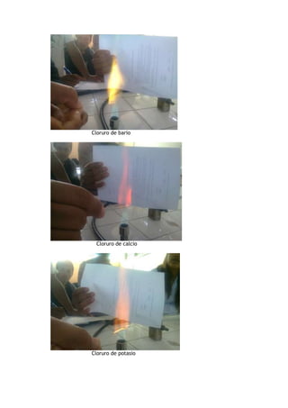 Cloruro de bario
Cloruro de calcio
Cloruro de potasio
 