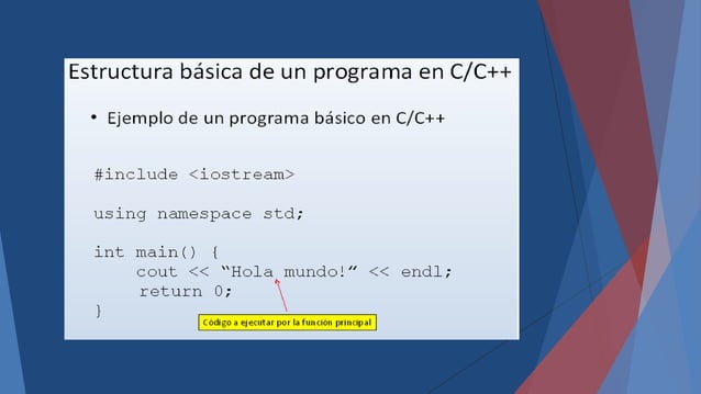 Estructura basica de un programa en C++ | PPT