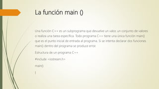 Estructura basica para c++ | PPTX
