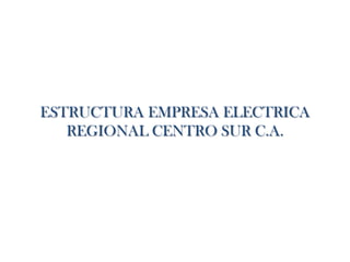 ESTRUCTURA EMPRESA ELECTRICA
   REGIONAL CENTRO SUR C.A.
 