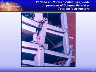 El Daño en Nudos o Columnas puede provocar el Colapso Parcial o  Total de la Estructura 