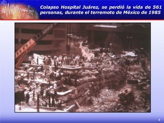 Colapso Hospital Juárez, se perdió la vida de 561 personas, durante el terremoto de México de 1985 