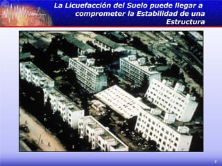 La Licuefacción del Suelo puede llegar a  comprometer la Estabilidad de una Estructura 