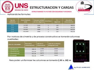 ESTRUCTURACION Y CARGAS
Ing. CIP LUZ E. ALVAREZ ASTO
ESTRUCTURANDO TU FUTURO CON SEGURIDAD Y EFICIENCIA
 