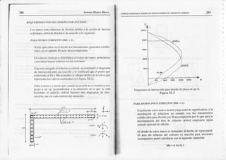 Anttn' io l anco It lotco
NI:.QU]']IhIII.:N'I
OSDI;1.DISI'ÑO
P0RFI.I'XION
:
f-os¡r¡uro
coneslucrzos
de llcxiór dehido¡ t¡ acción
de lucr¿üs
coplu¡¡arcs
(lchcrl discñ¡ncdc&u¿rdoakt sisuic lc:
PAlU ltIUIt()SLSRDLI0)-
(H/|, > l):
Serlnuplicxhles
cncl disciiobs lincuoricnlos
genet-rles
eslat)le-
cidoss¡l0lcapílubIX par¡flcxocompresién.
El rctucrrovcrlicdscdirtribu¡rlah)IaeodcltDuro,
dehióftlosc
con(ljnlf:]f
0rayof
fcfucfzocnloscxlrcmos.
Unavezcscogido
elfelierzox coloc¡f,seconslnrirá
cl diagÍrma
dc interlcción
paraesasección
y scvcrilic:¡rlqueel punloquc
reprcscnle
all)uy Mu actuanlcs
seultique
dcntro
dclac.t|rv¡
que
relrcsc tx kJsv¡loacs
resislcn(cs
(v|jrfiSur¡XI-2).
l)ehclenersc
c.r¡rrcfllu
(lu(t
cuirdol¡ sección
nocssifilélrica
rcs-
pccl()a un cie t!-.pcndicular
:l la dirLcc¡(ilsn h quc sc cstá
hacicnú' cl unílisis,dchcri haccrsc
dos di grxn¡s de inle-
r¡rcción,
unoencado
senlido
dcl m(nrlúnlo.
I
Jt=r:.*
".j
.t"
.--1 Mu=0Asfyz
€srilucruR^cto¡¡ YDlsElioo€ EDlFlcacloNEs
oEco¡¡cFEToaFMADo 2Et)
Diagú l:Isdeinleraoción
para
diseño
dcplaca
enejcX'
F¡gur¡ XI-2
PARAiIUROSPOCO
ESBELTOS
(lW < l)l
Usud¡rente
eslosmuros
t¡cncn
carga
axialnosignificativ¡'
y la
ilistribuciór dc esfi¡erzos
no cumpleco¡l los lineamientos
establecidos
fffa fle¡ión y/o flexocompresión
porlo quepar¡ la
deler inaciór del área de refuer¿odelierá emplea¡sealgún
mélodoracioral decálculo.
El diseñodee$osmurosessemejante
al diseñodevig¡s pared'
El áreadel refuer¿odel extremoen tmcción para secciones
rect¡rgularespodrácalcularse
conla siguiente
expresión:
)
I
 