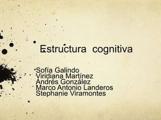 Estructura cognitiva
Sofía Galindo
Viridiana Martínez
Andrés González
Marco Antonio Landeros
Stephanie Viramontes
m
 