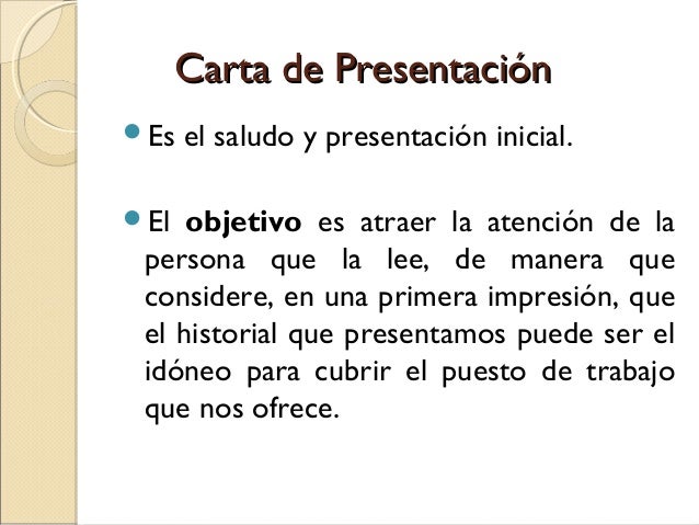 cartas de presentacion personal