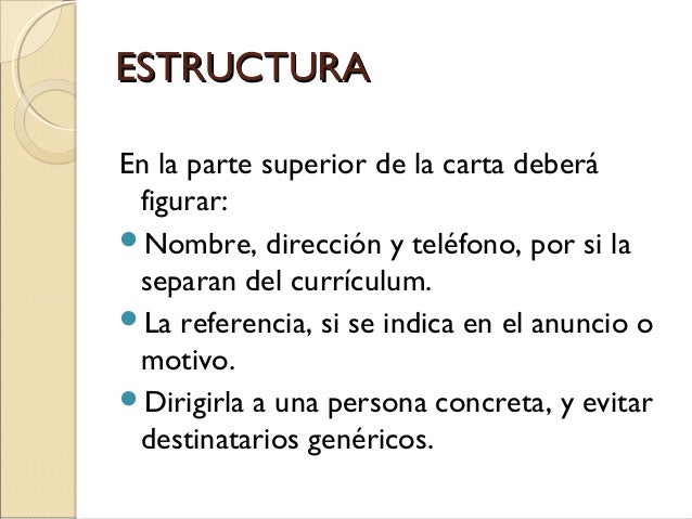 Carta de apresentación laboral, Estructura, consejos y 