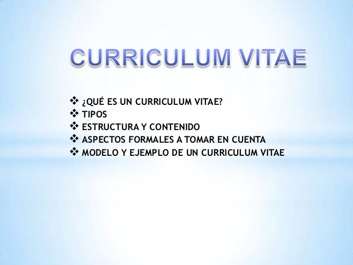estructura curriculum vitae