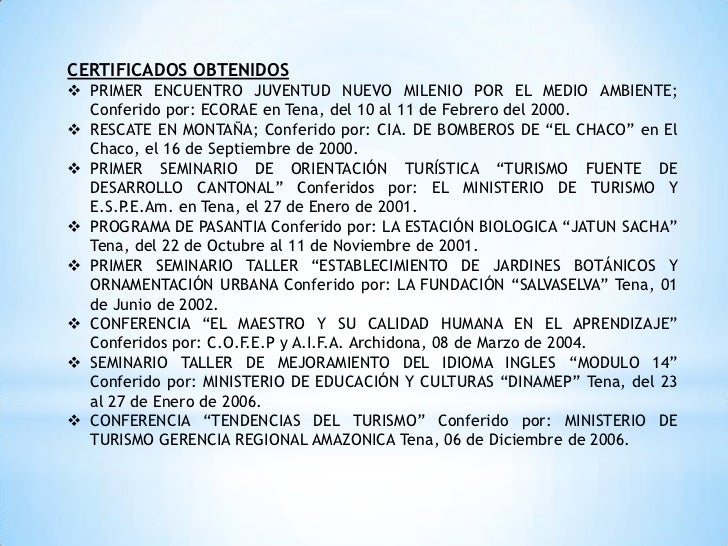 ESTRUCTURA CURRICULUM VITAE