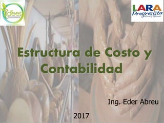 Estructura de Costo y
Contabilidad
Ing. Eder Abreu
2017
 