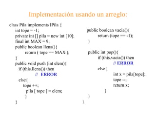 Estructura de datos pilas y colas | PPT