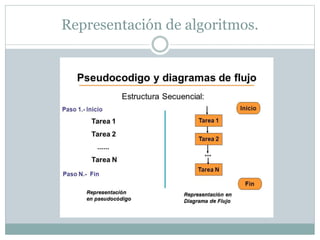 Representación de algoritmos.
 